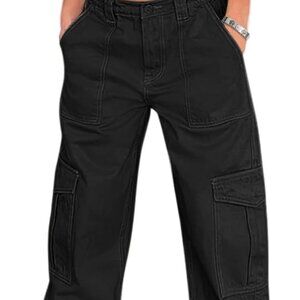 Lepunuo Cargo Pants Women High Waisted Casual Pants Baggy Stretchy Wide Leg XL
